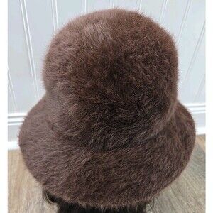 KANGOL Design Vintage Bucket Hat Brown Angora Blend Made in England